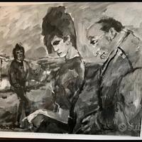 Mino Maccari olio su tela 54 x 44