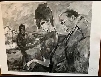 Mino Maccari olio su tela 54 x 44