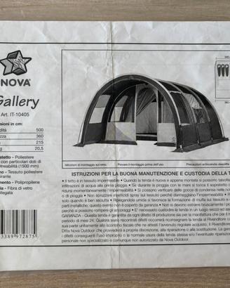 Telone in poliestere a righe bordeaux/beige per tenda da sole 3x2m