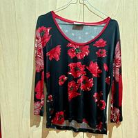 Maglia Donna Diana Gallesi taglia 48 nera e rossa