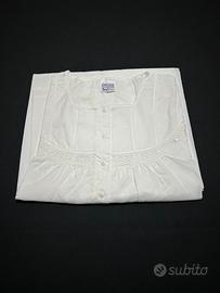 Camicia da notte bianca in cotone