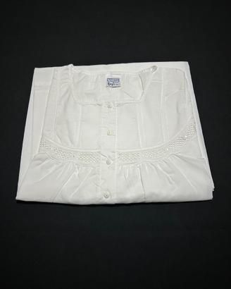 Camicia da notte bianca in cotone