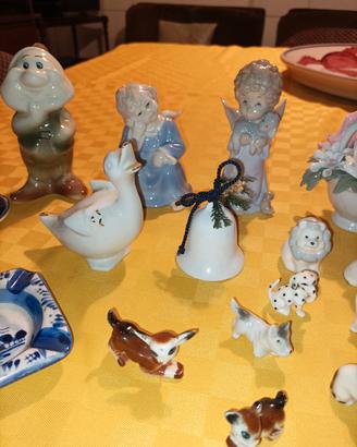 Lotto statuine porcellana e ceramica vintage
