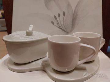 set caffè, 2tazzine,zuccheriera, cucchiaio,vassoio