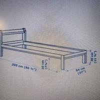 letto singolo Ikea neiden e doghe luroy