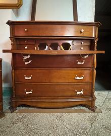 Set Comò, Comodini e Specchio in legno massello