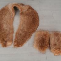Collo pelliccia di marmotta con due polsini