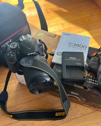 Nikon d3400 obiettivo 18-105 mm KIT COMPLETO