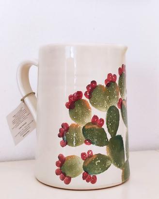 Brocca in ceramica salentina dipinta a mano