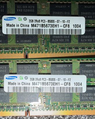2 moduli ram per notebook da 2 gb