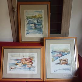3 quadri paesaggio marino