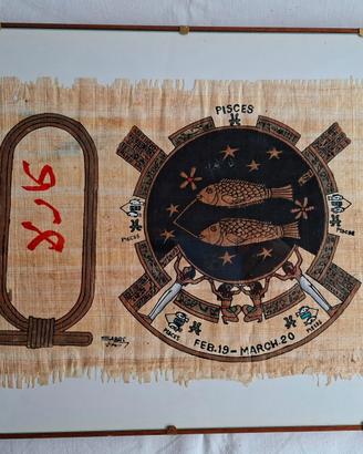 ✅3 RARI QUADRI EGIZIANI SU PAPIRO – ZODIACO –