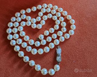 Collana perle vere e fermatura oro