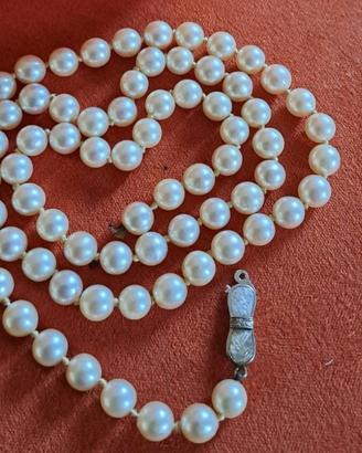 Collana perle vere e fermatura oro