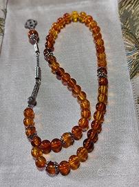 Tasbih artigianale in copale naturale – 50 perline