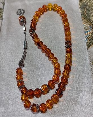 Tasbih artigianale in copale naturale – 50 perline