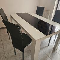 Tavolo 160x90x75 + 4 sedie abbinate
