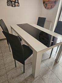 Tavolo 160x90x75 + 4 sedie abbinate