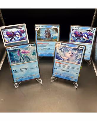 Lotto 5 Carte Pokémon Acqua - Kyogre, Suicune ITA