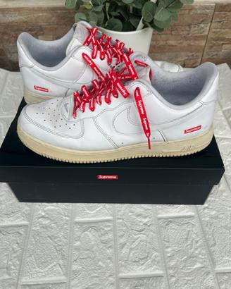 Air Force 1 x Supreme Bianche Taglia 45.5 EU Uomo