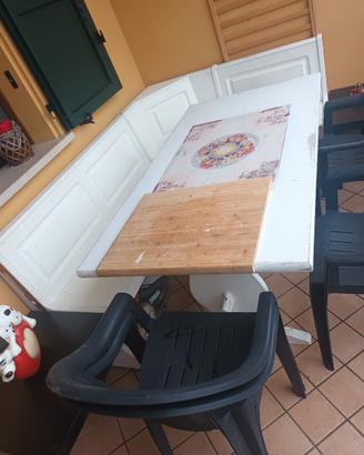 cassapanca più tavolo