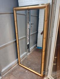 specchiera H140xL70cm.  ottone e bambù. 