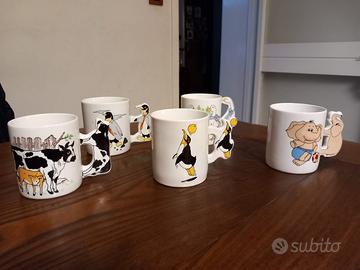 Tazze vintage con animali 