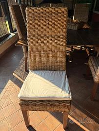 8 Sedie da giardino in banano