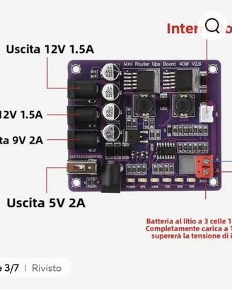 Mini UPS 12V 66Wh con Batterie Samsung 30Q