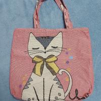 borsa stoffa stampa gatto