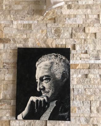 Quadro Dipinto a mano su tela '' Giovanni Agnelli