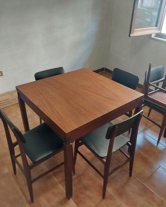 Tavolo estensibile in legno più 6 sedie.