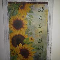 targa in legno cartello welcome shabby