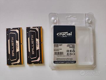 Crucial Ballistix RAM 32GB 2x16 3200 CL16 SODIMM