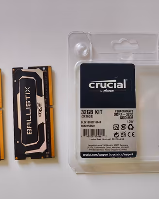 Crucial Ballistix RAM 32GB 2x16 3200 CL16 SODIMM