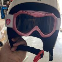 Casco con occhiali da bambina per scii
