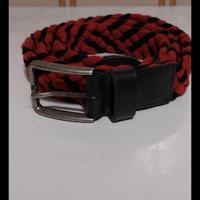 Cintura uomo intrecciata bordeaux/nera