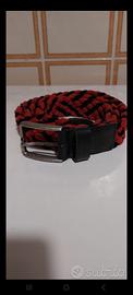 Cintura uomo intrecciata bordeaux/nera