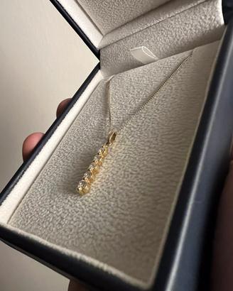 Collana oro e diamanti (18k con 5 diamanti)