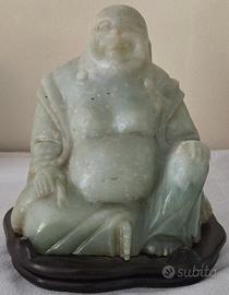 Scult. Cinese Vintage Feng Shui Buddha Sorridente