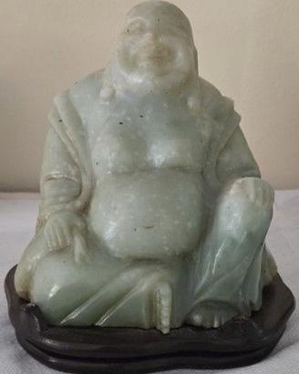 Scult. Cinese Vintage Feng Shui Buddha Sorridente