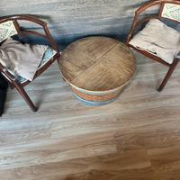 Coppia poltroncine piu tavolino mezza botte