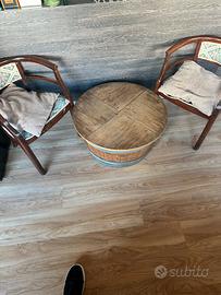 Coppia poltroncine piu tavolino mezza botte