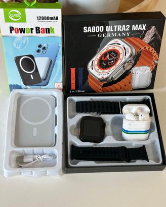 Set Smartwatch SA800 Ultra2 Max + Auricolari Bluet