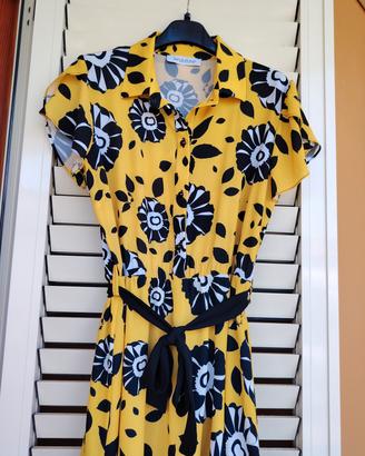 Abito midi Jacqueline giallo a fiori – tg. S/M