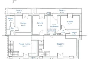 Appartamento su due livelli , 4 camere 4 bagni