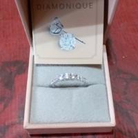 anello arg.925 veretta linea Diamonique 