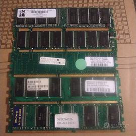 Lotto RAM vintage (SIMM, SDRAM, DDR1) – 5 moduli
