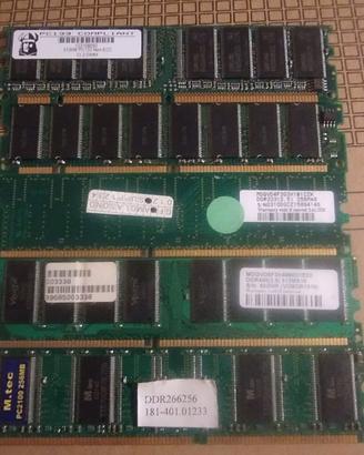 Lotto RAM vintage (SIMM, SDRAM, DDR1) – 5 moduli
