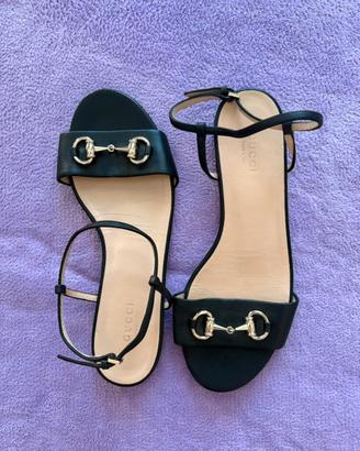Sandali Gucci basso pelle nera 37,5
